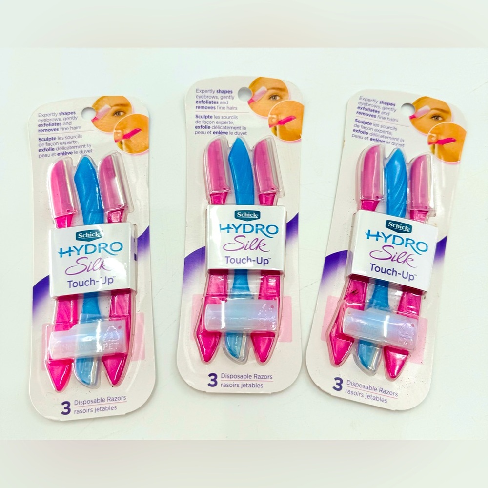 Schick Hydro Silk Facial Razors Touch-Up Exfoliating Dermaplaning Tool 3 Pc NEW